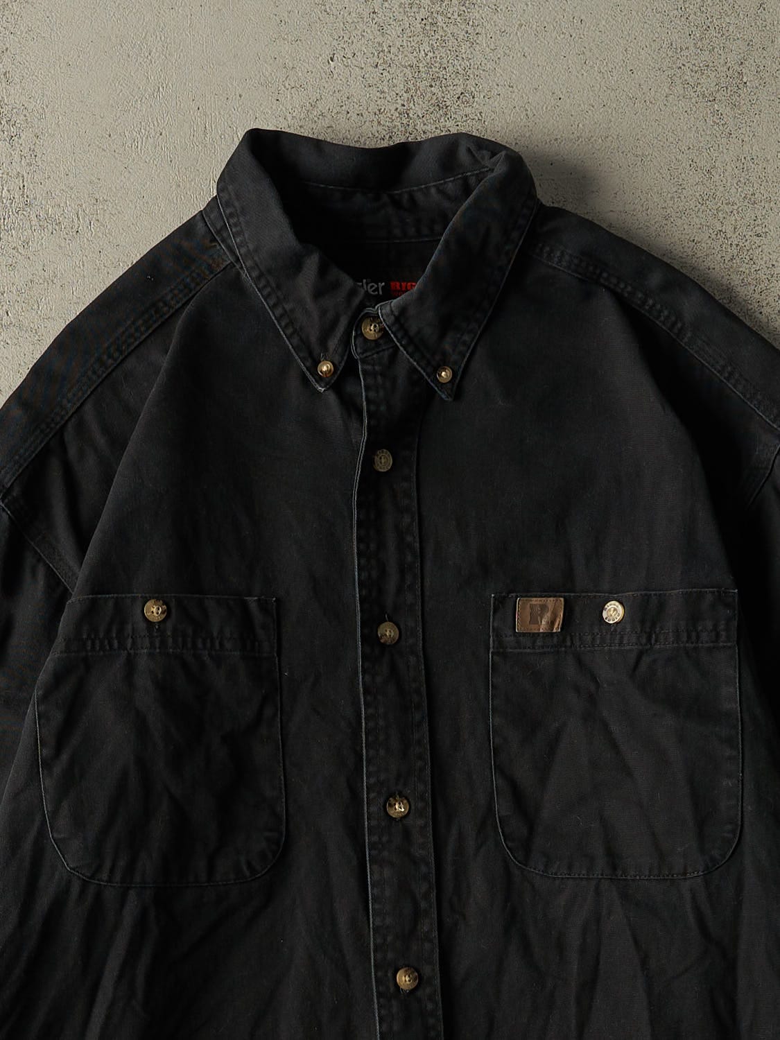 Vintage Y2K Black Wrangler Riggs Button Up Long Sleeve (XL/XXL)