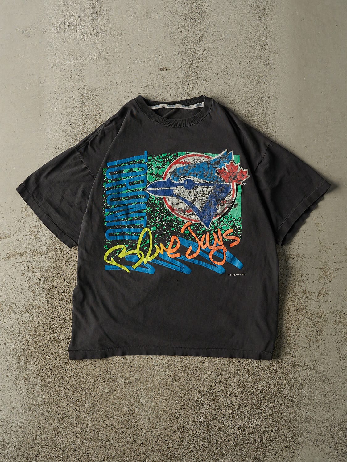 Vintage 90' Faded Black Toronto Blue Jays Tee (L)