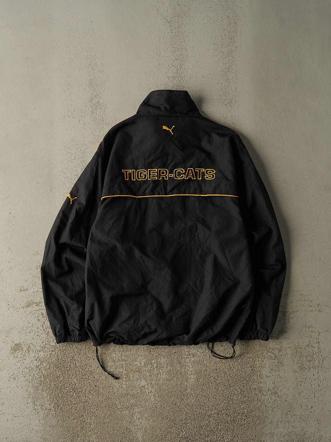 Vintage Y2K Black Hamilton Tiger-Cats Zip Up Windbreaker Jacket (M/L)