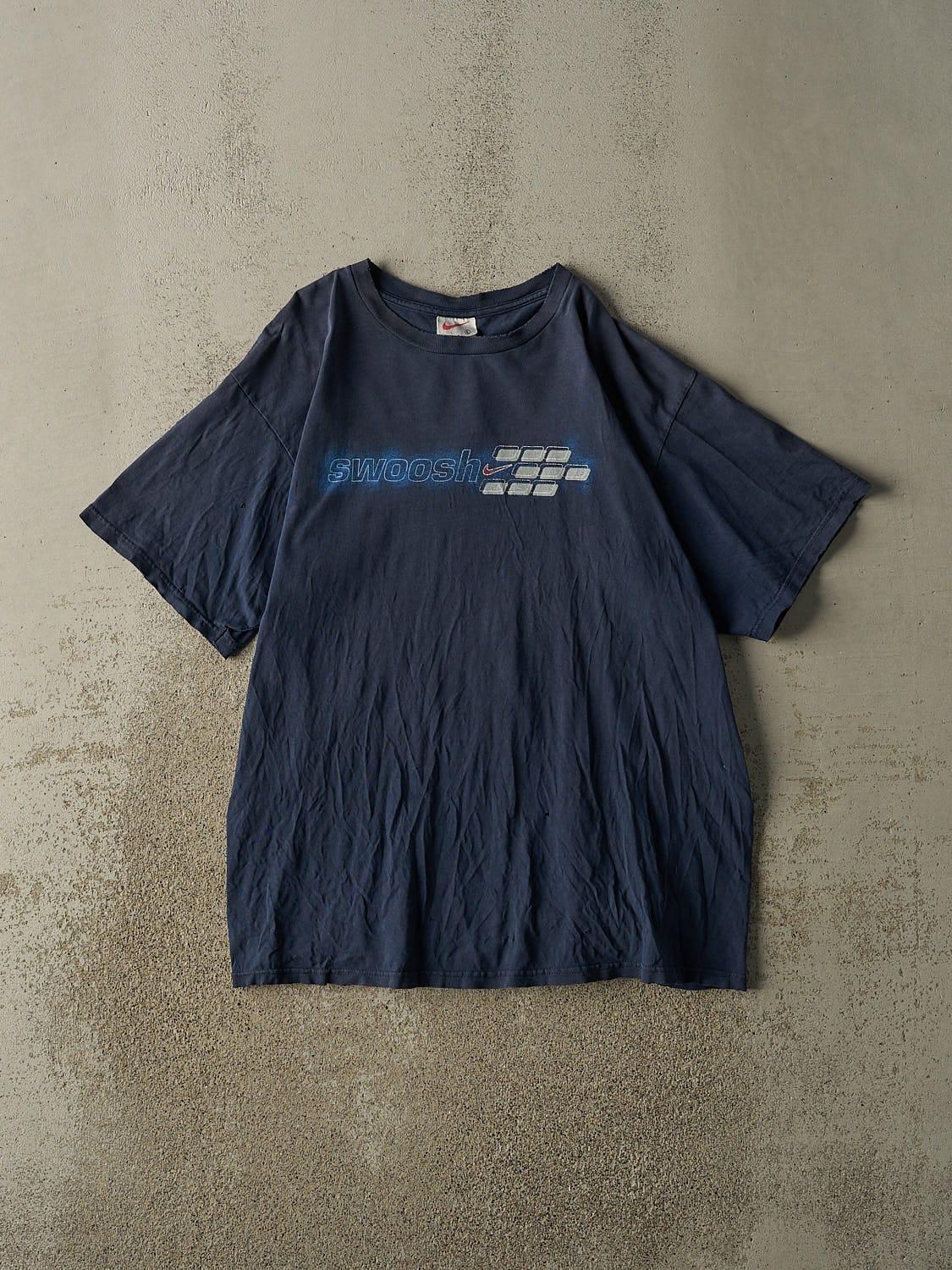 Vintage 90s Navy Blue Nike Swoosh Tee (L/XL)