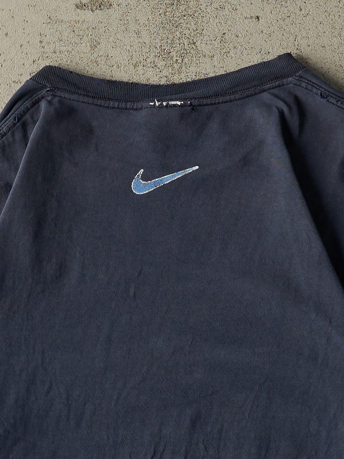 Vintage 90s Navy Blue Nike Swoosh Tee (L/XL)