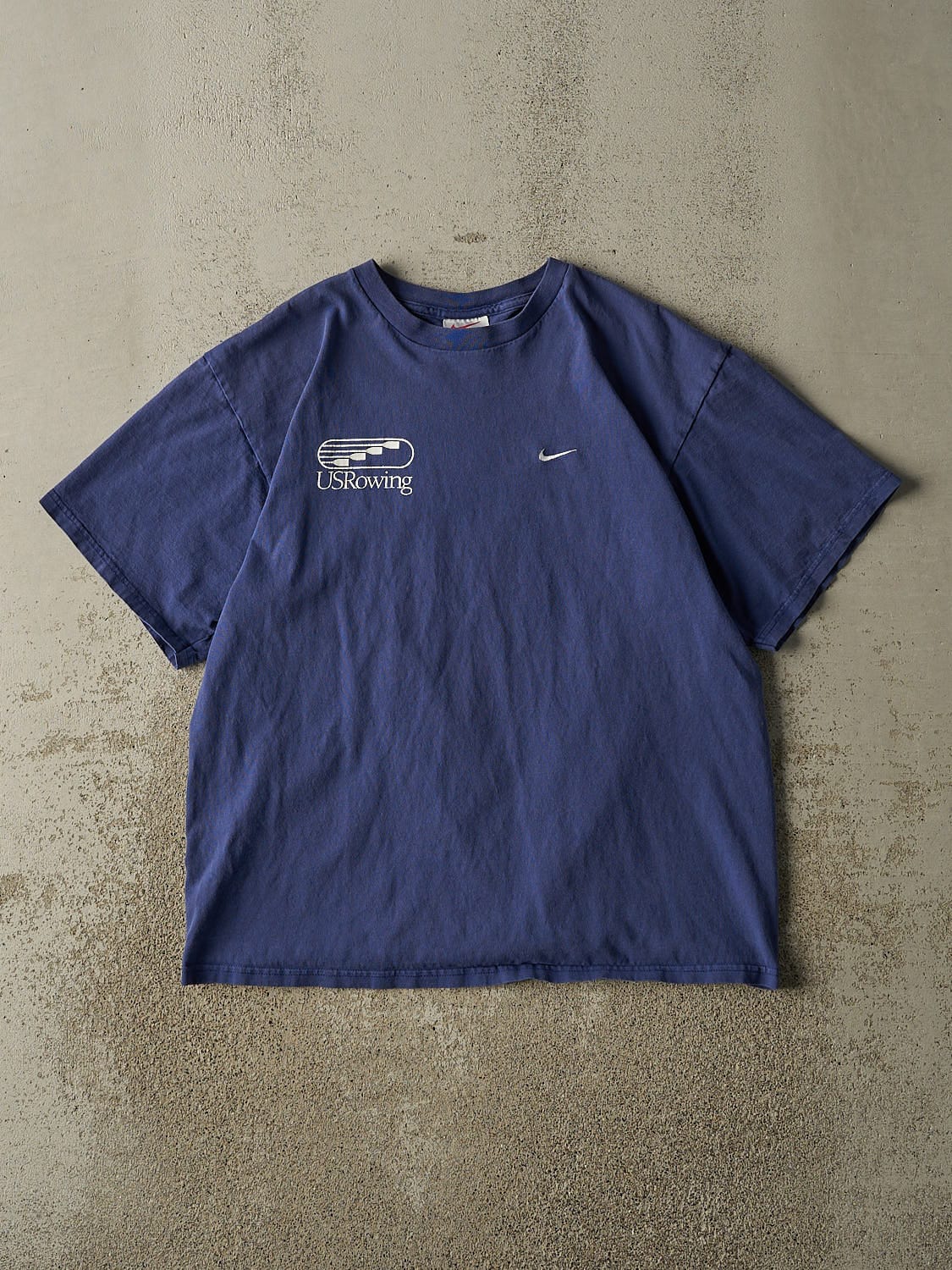 Vintage 90s Blue Nike US Rowing Tee (L)
