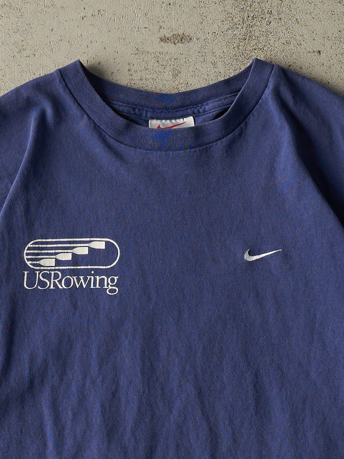 Vintage 90s Blue Nike US Rowing Tee (L)