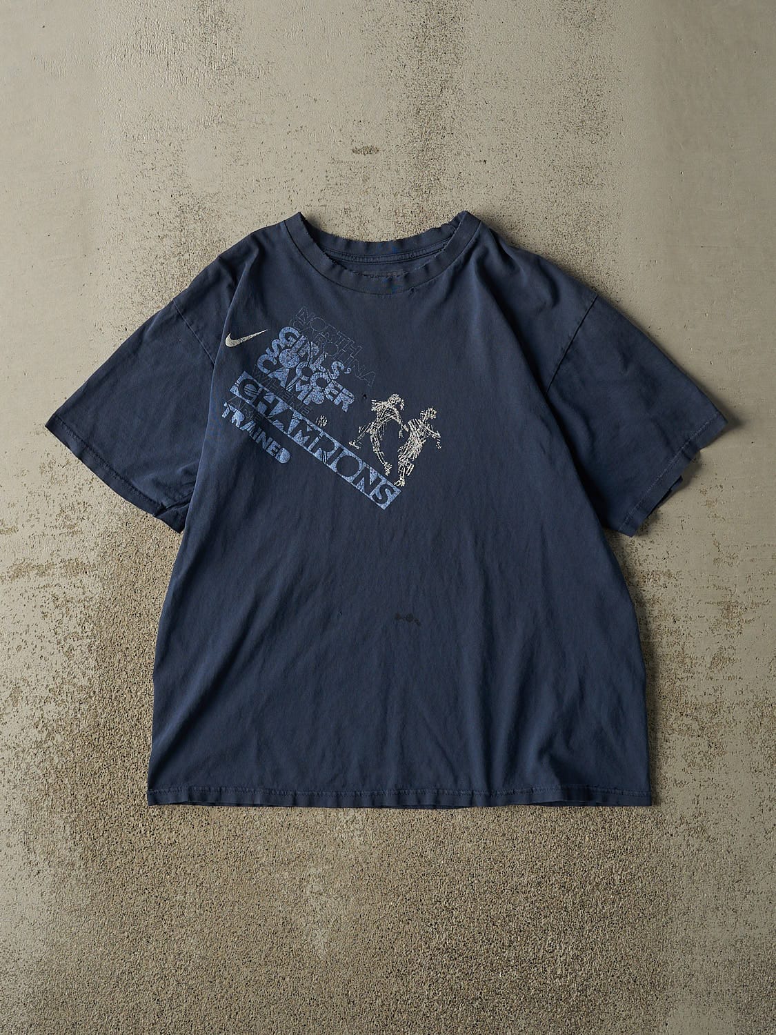 Vintage Y2K Navy Blue Nike Soccer Tee (M/L)