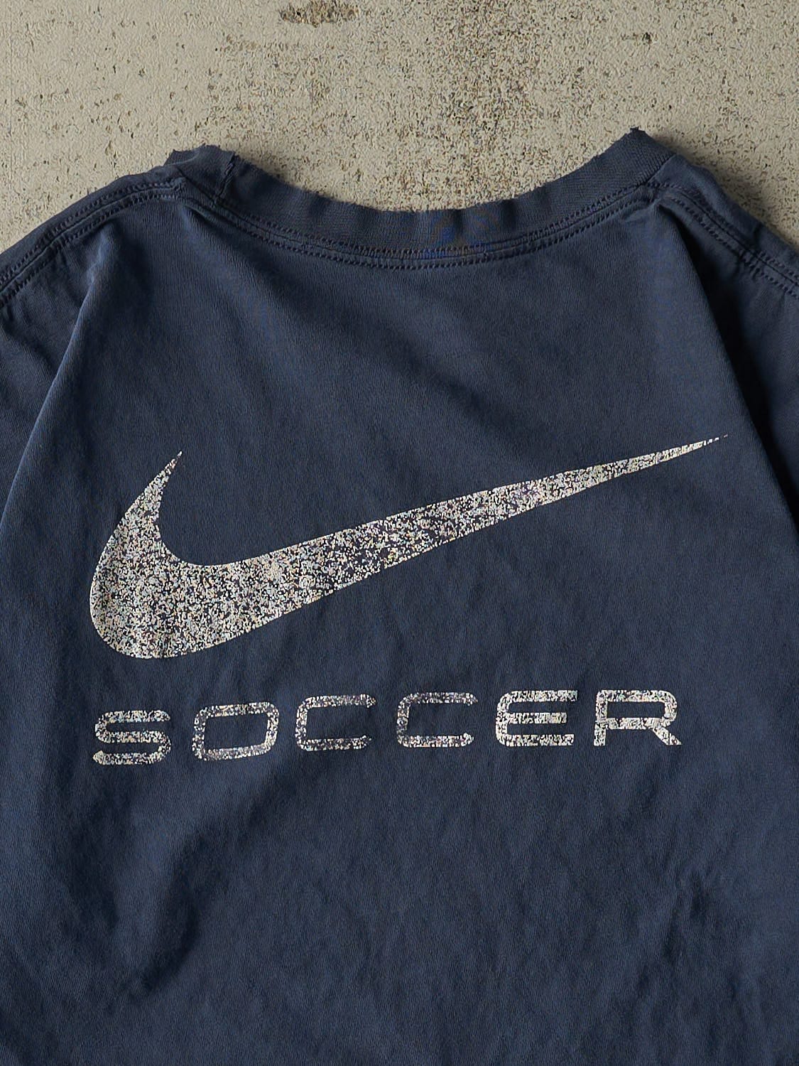 Vintage Y2K Navy Blue Nike Soccer Tee (M/L)