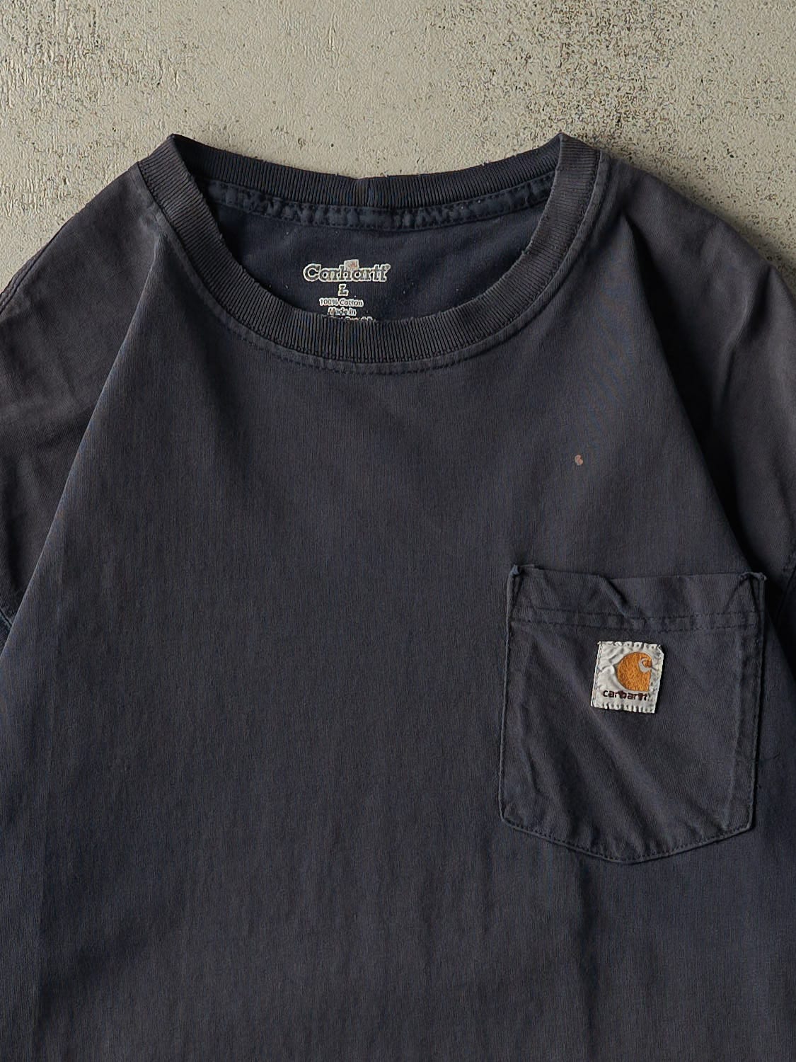 Vintage Y2K Navy Blue Carhartt Pocket Tee (L/XL)