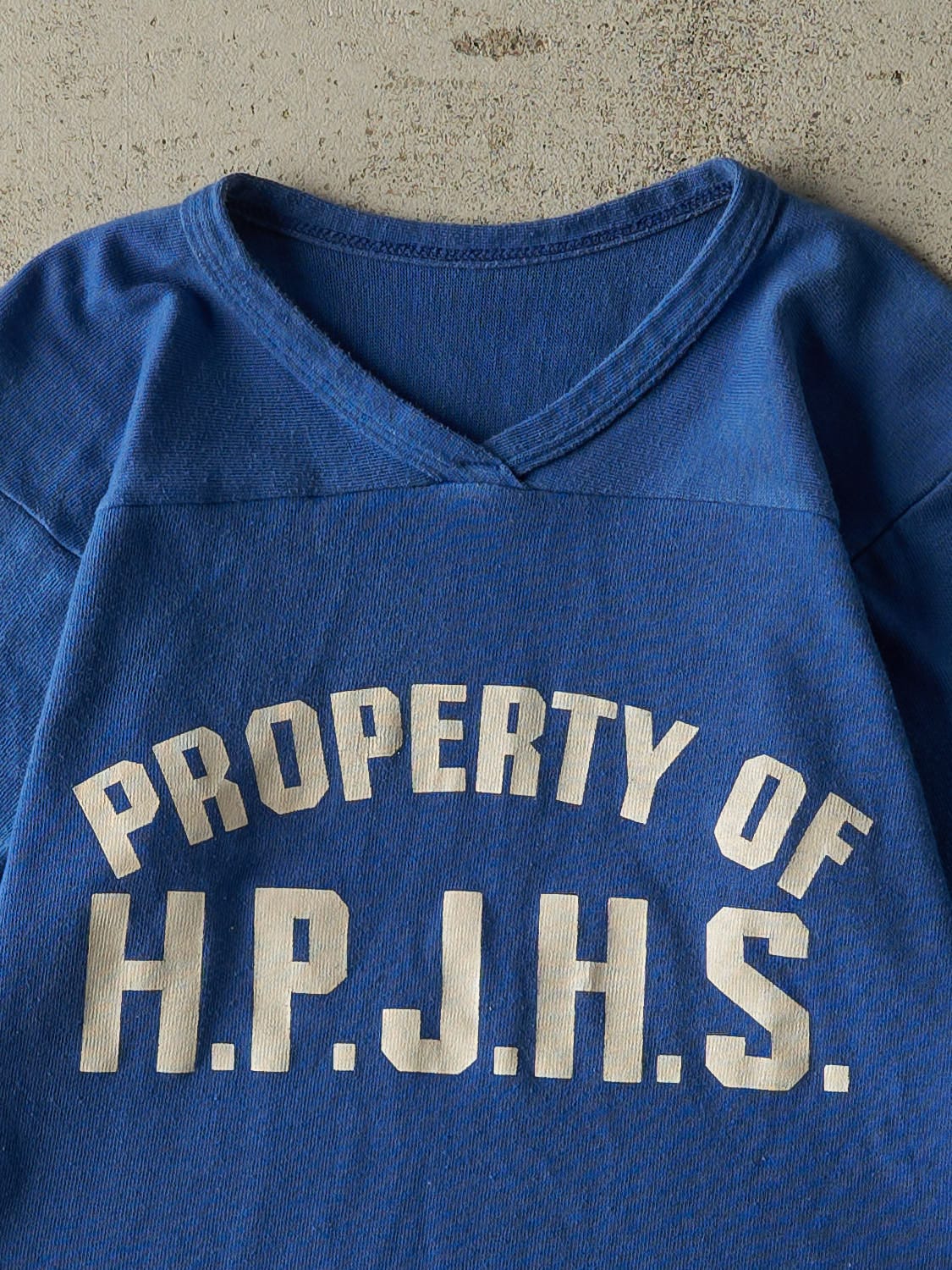 Vintage 70s Blue HPJ High School Tee (XXS)