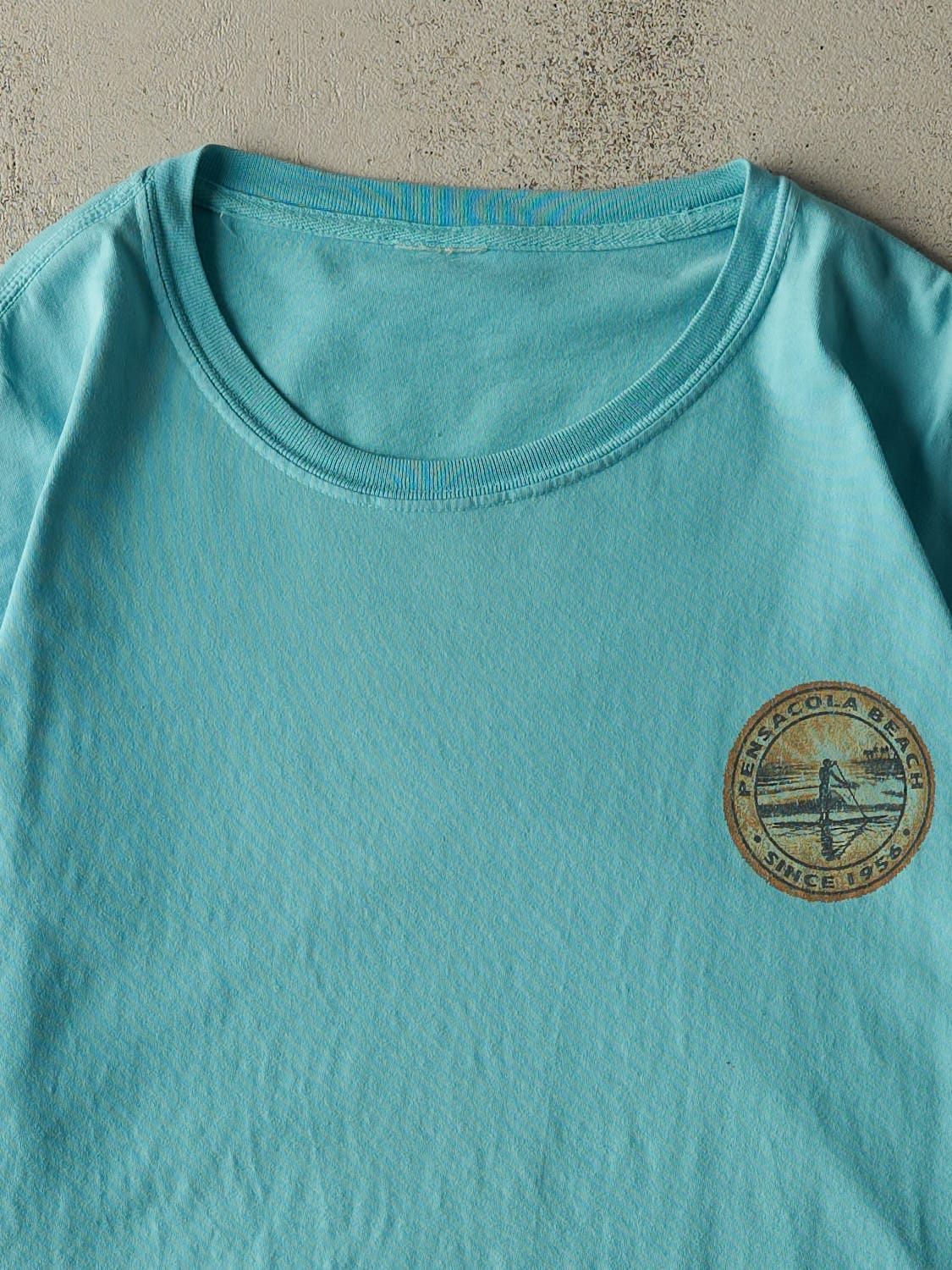 Vintage Y2K Blue Pensacola Beach FL Tee (XL/XXL)