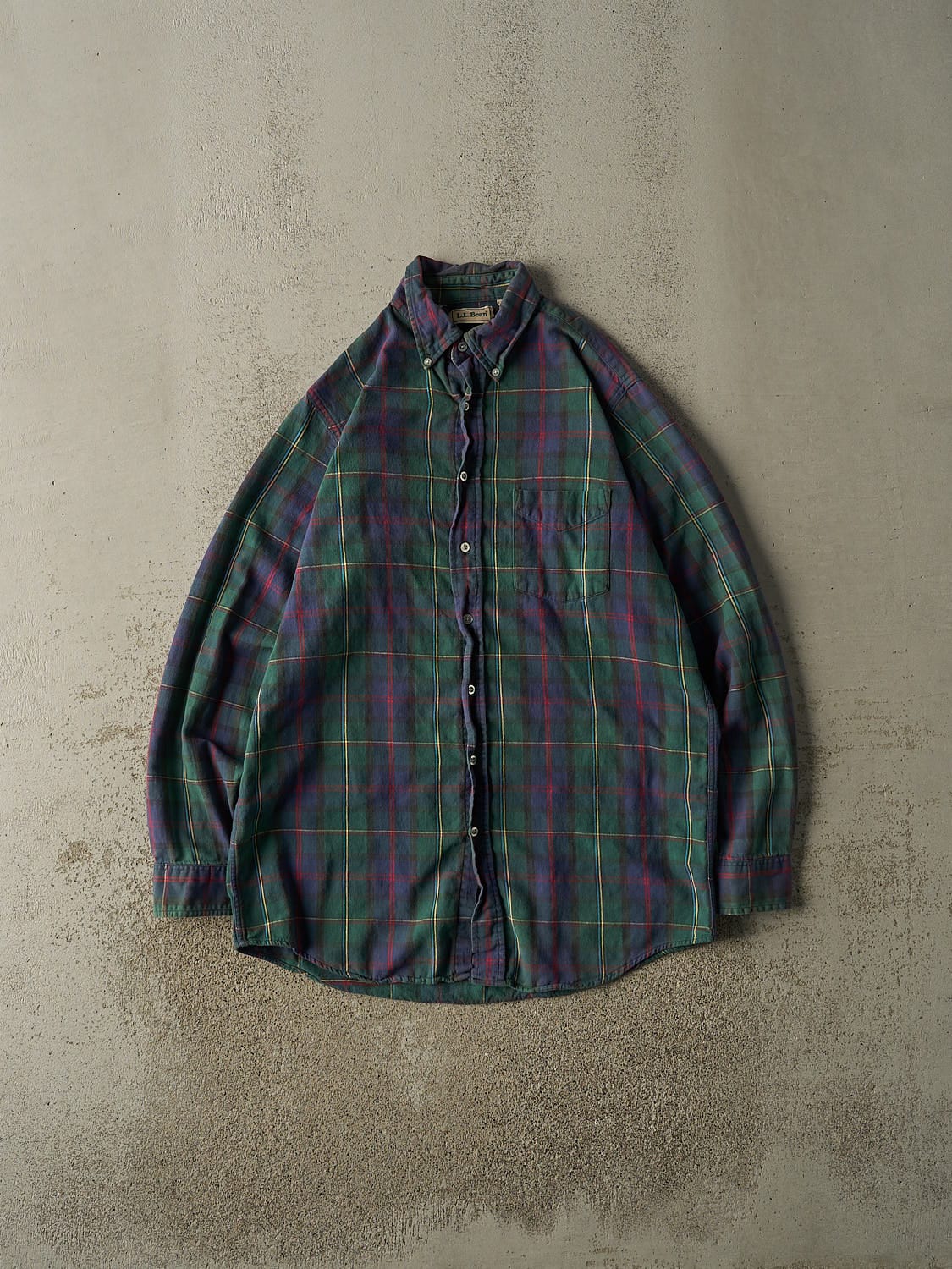 Vintage 90s Green LL Bean Flannel Button Up Long Sleeve (L/XL)