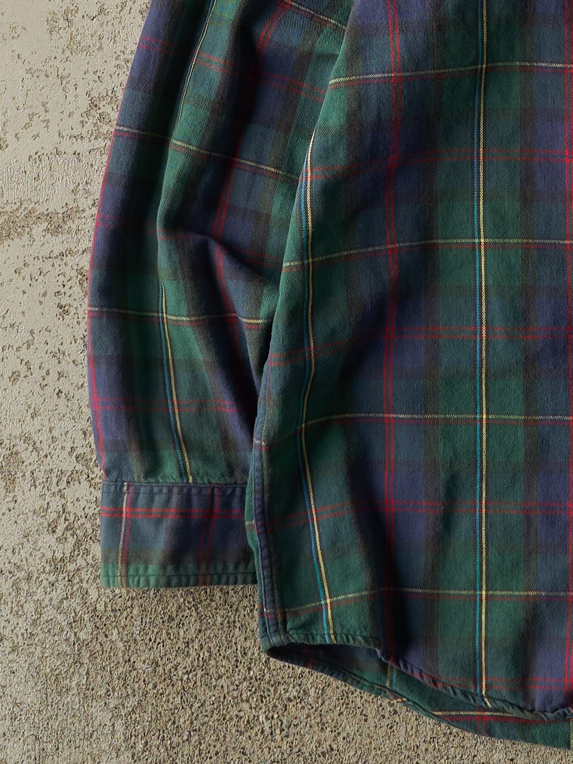 Vintage 90s Green LL Bean Flannel Button Up Long Sleeve (L/XL)