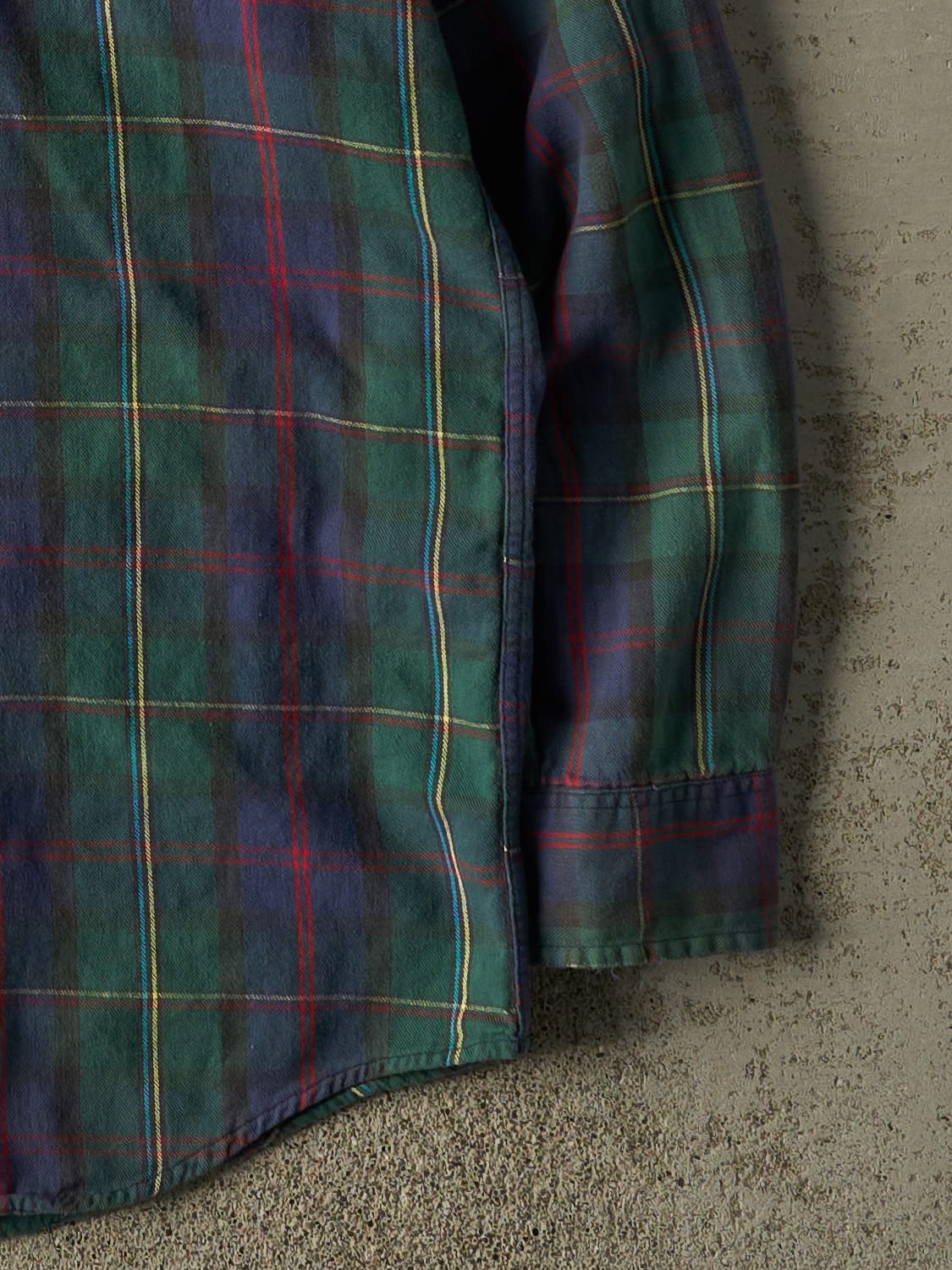 Vintage 90s Green LL Bean Flannel Button Up Long Sleeve (L/XL)