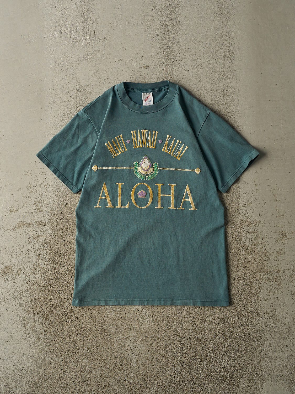 Vintage 80s Washed Green Maui Hawaii Tee (XS/S)