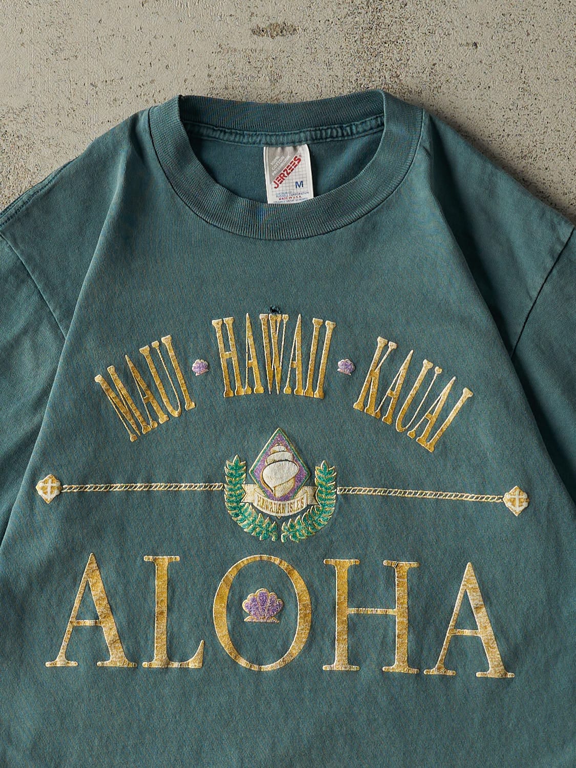Vintage 80s Washed Green Maui Hawaii Tee (XS/S)