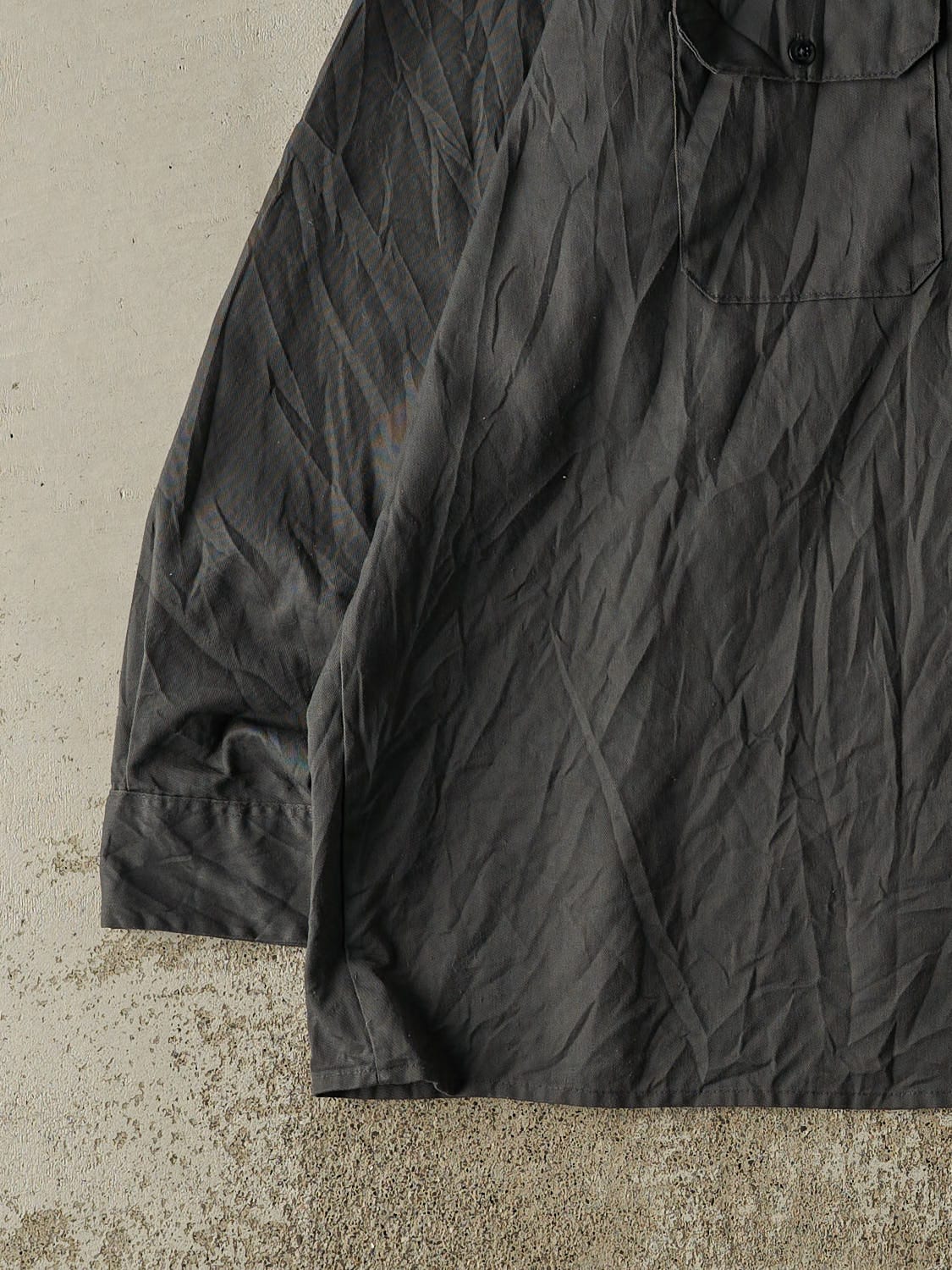 Vintage Y2K Charcoal Grey Dickies Button Up Long Sleeve (XXL/XXXL)