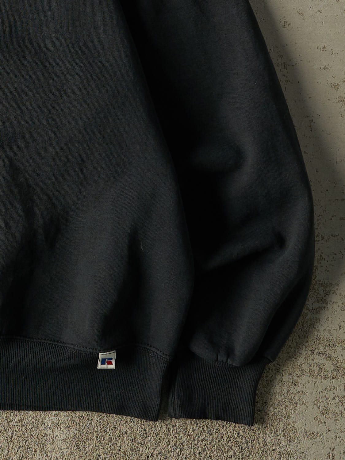 Vintage 90s Faded Black Russell Athletic Blank Crewneck (S)
