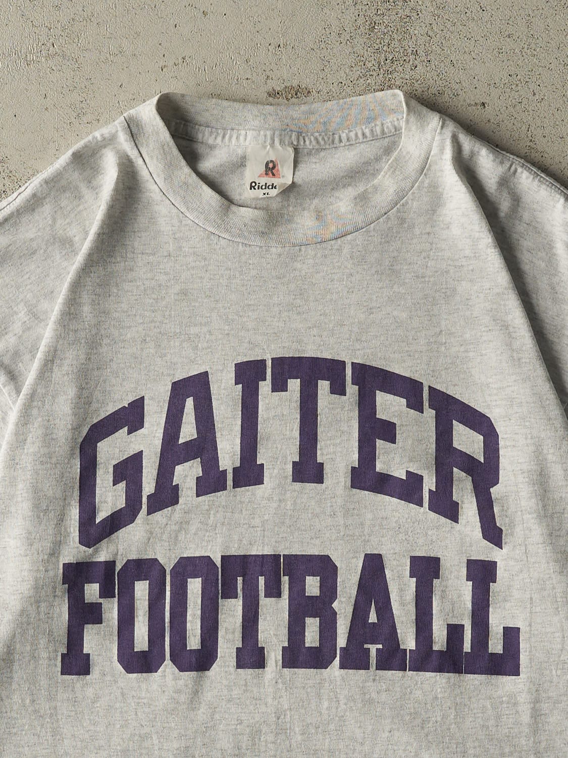 Vintage 90s Heather Grey Gaiter Football Single Stitch Tee (L/XL)
