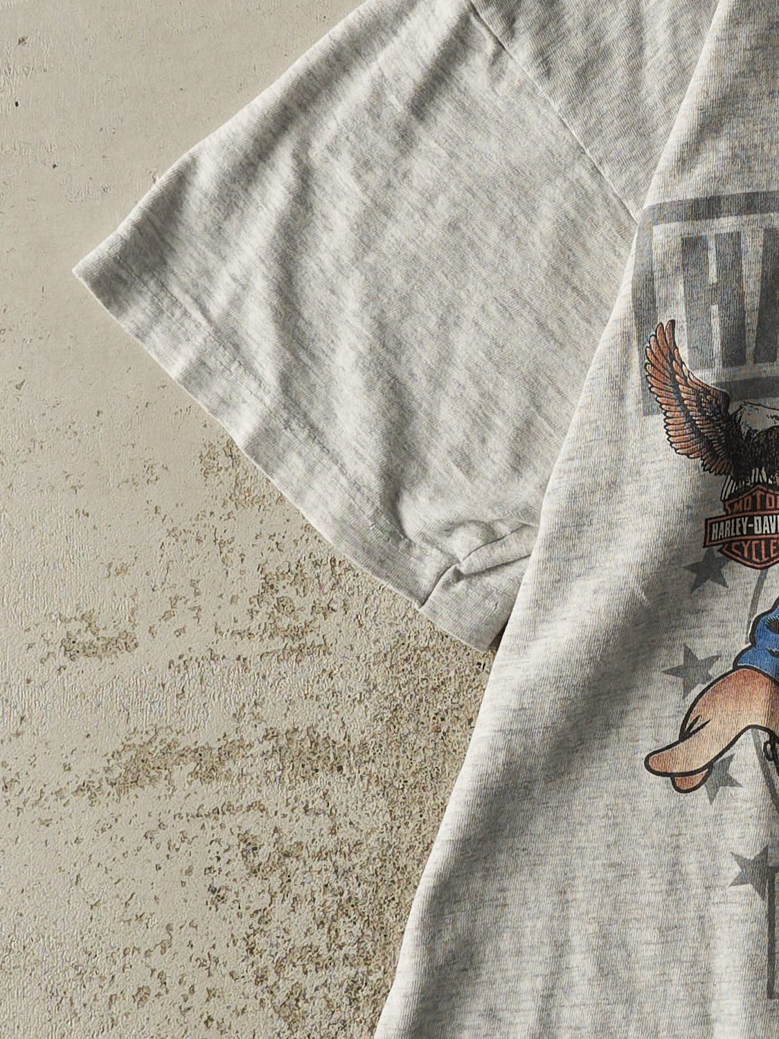 Vintage 95' Heather Grey Harley Davidson Looney Tunes Tee (L/XL)