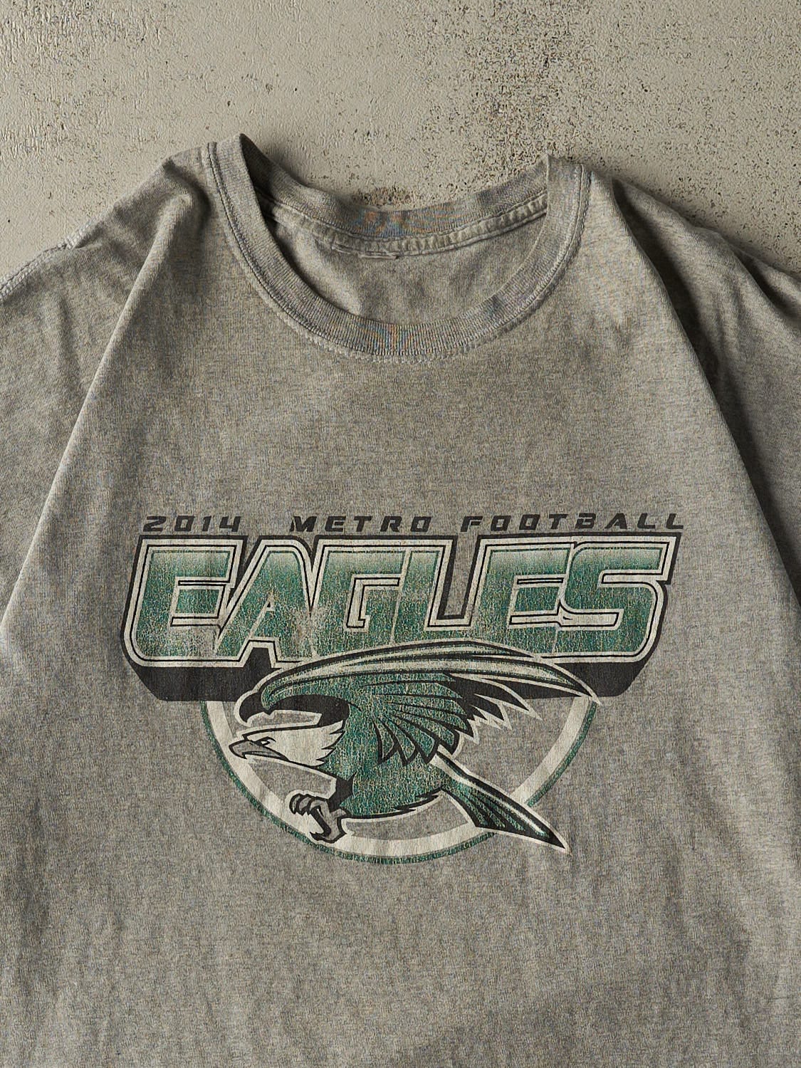Vintage 14' Grey Metro Eagles Football Tee (XL/XXL)
