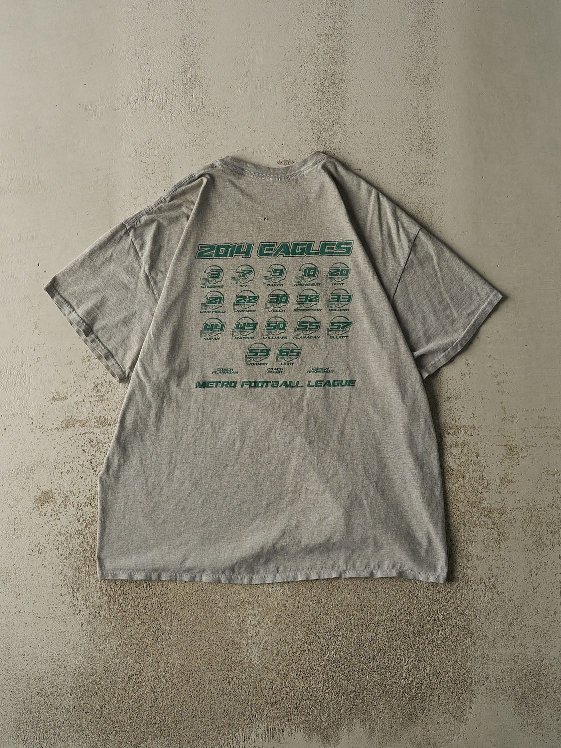 Vintage 14' Grey Metro Eagles Football Tee (XL/XXL)