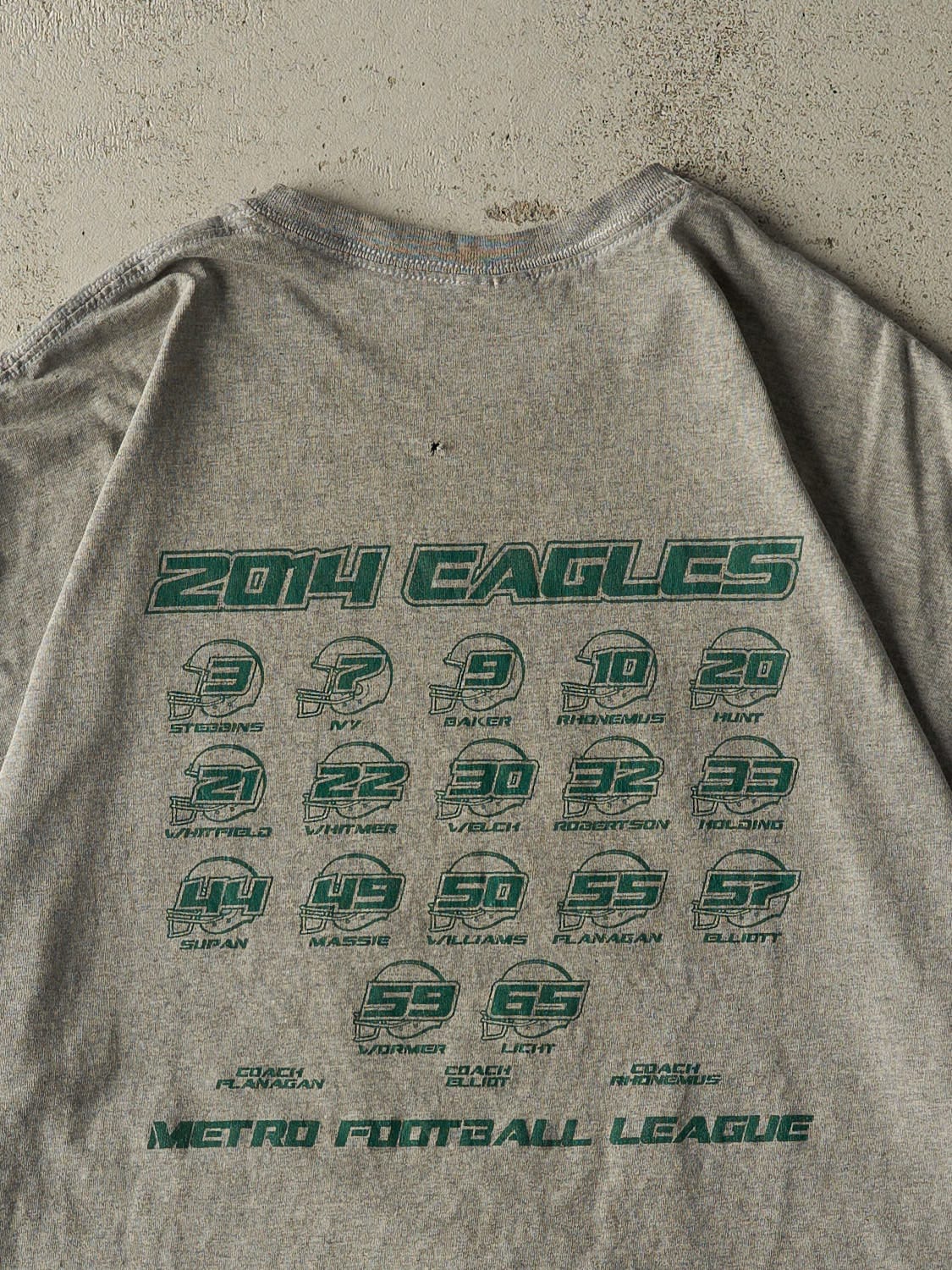 Vintage 14' Grey Metro Eagles Football Tee (XL/XXL)