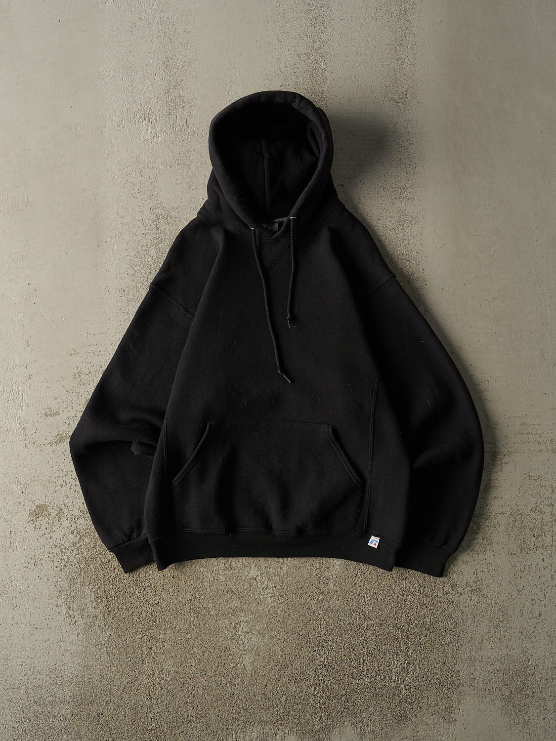 Vintage Y2K Black Russell Athletic Blank Hoodie (M)