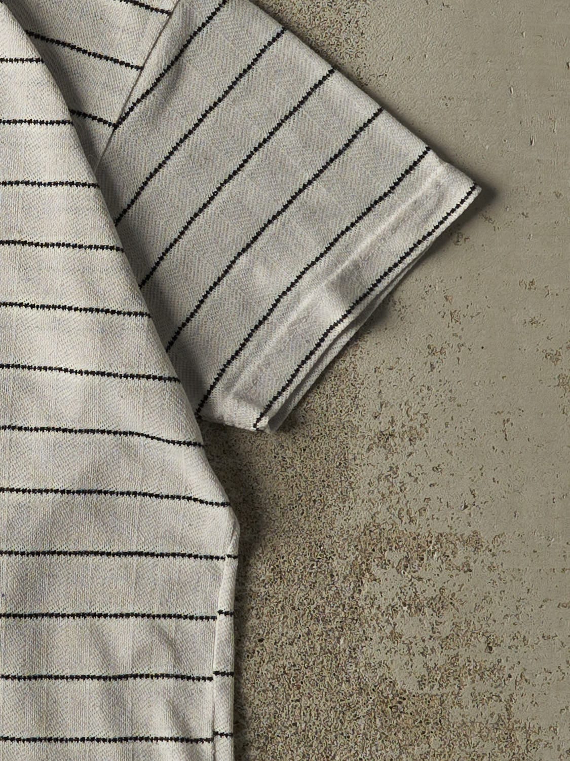 Vintage 90s Grey & Black Fubu Striped Tee (M)