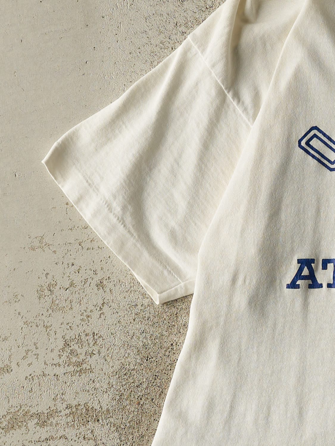 Vintage 90s White Oakwood Athletics Single Stitch Tee (L/XL)