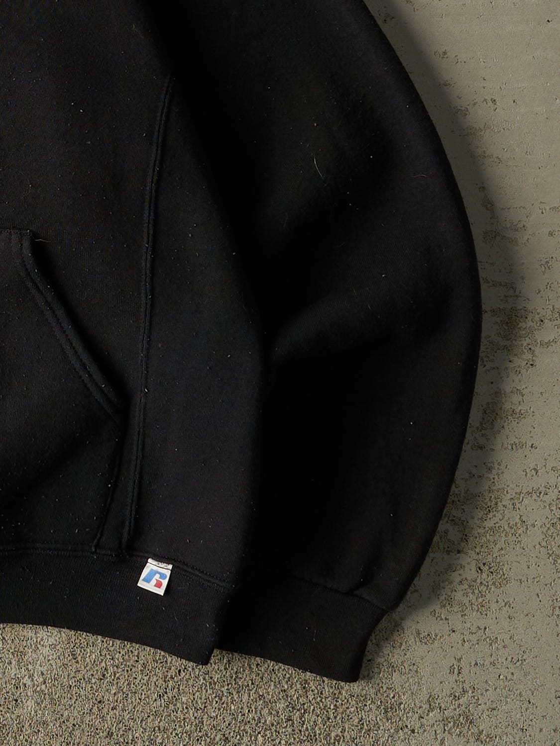 Vintage Y2K Black Russell Athletic Blank Hoodie (M)