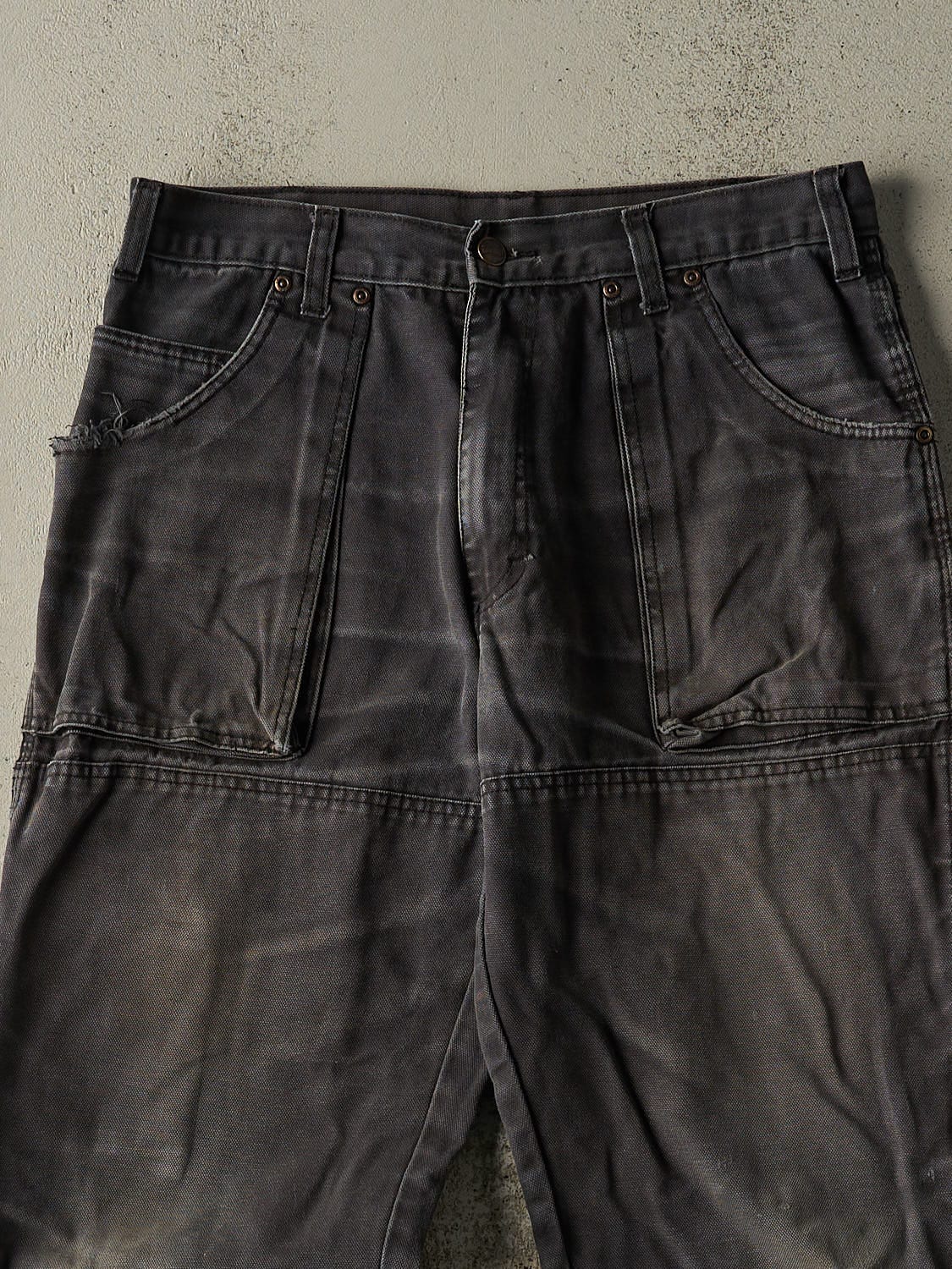 Vintage Y2K Faded Black Dickies L Pocket Double Knee Carpenter Pants (32x28.5)