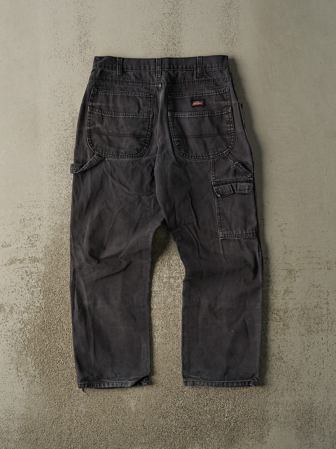 Vintage Y2K Faded Black Dickies L Pocket Double Knee Carpenter Pants (32x28.5)