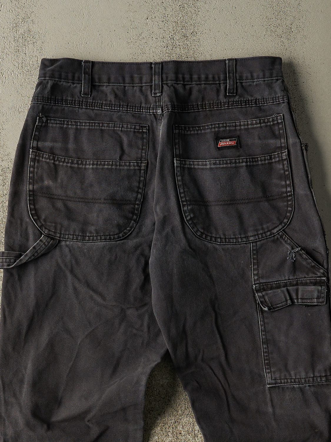 Vintage Y2K Faded Black Dickies L Pocket Double Knee Carpenter Pants (32x28.5)