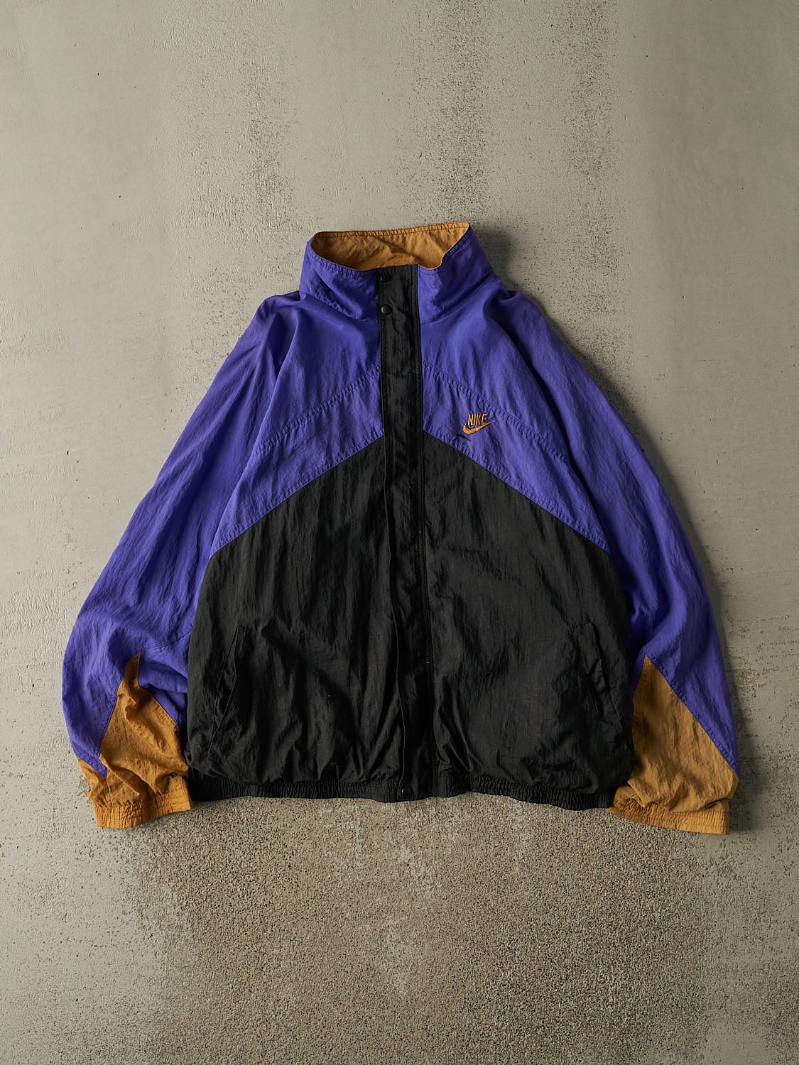 Vintage 90s Purple, Black & Gold Nike Windbreaker Jacket (XL)