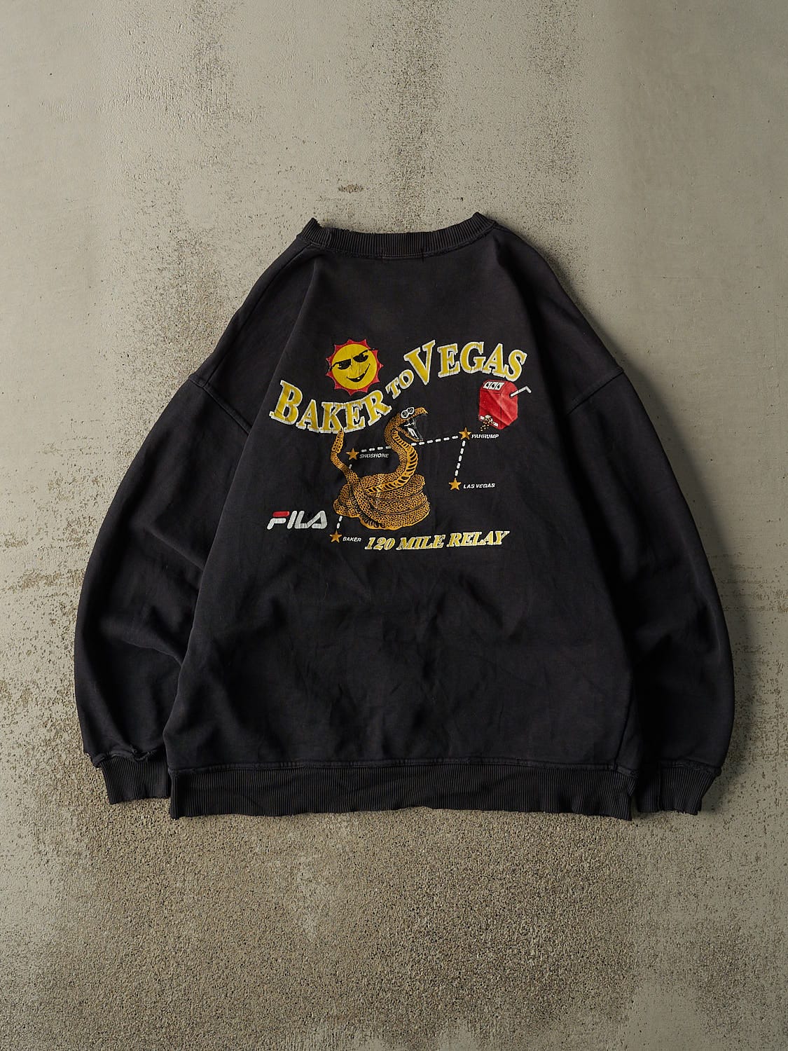 Vintage 90s Black Fila Challenge Cup Relay Crewneck (XL)