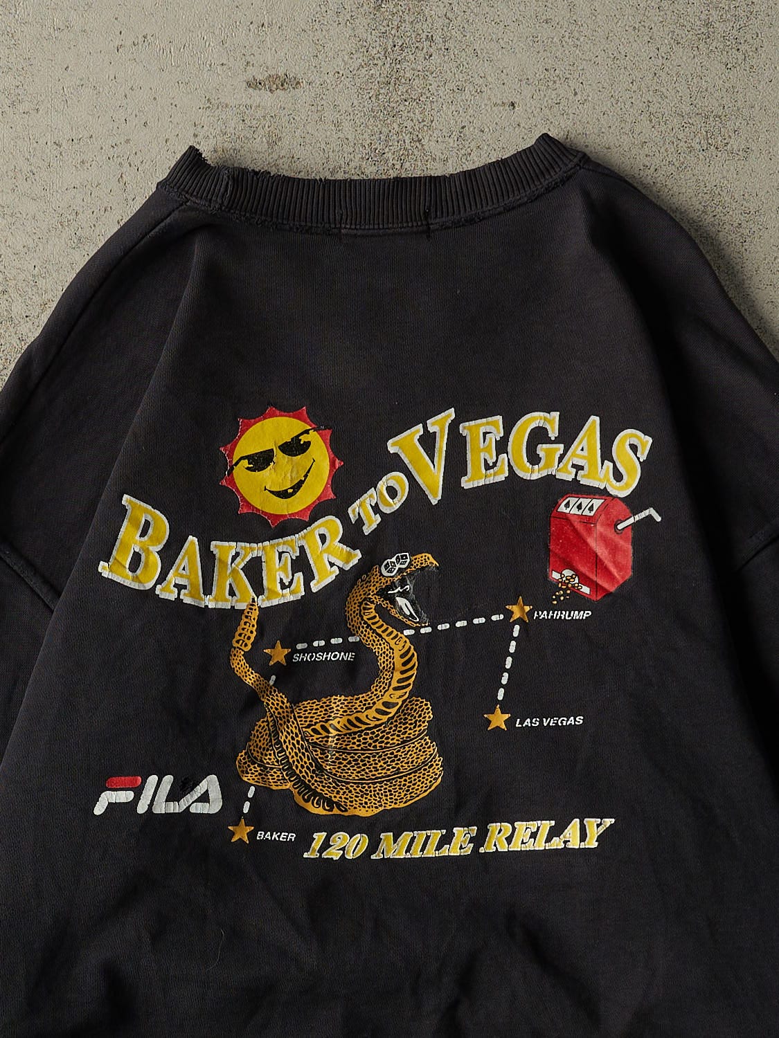 Vintage 90s Black Fila Challenge Cup Relay Crewneck (XL)