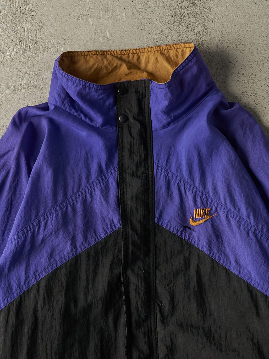 Vintage 90s Purple, Black & Gold Nike Windbreaker Jacket (XL)
