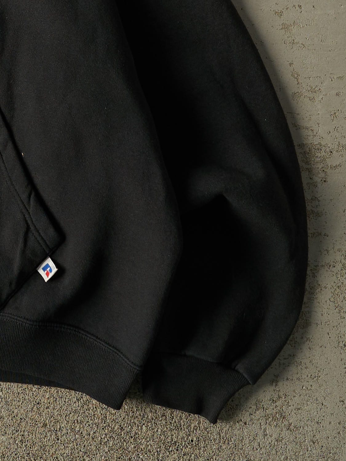 Vintage 90s Faded Black Russell Athletic Gooding Wrestling Hoodie (L/XL)