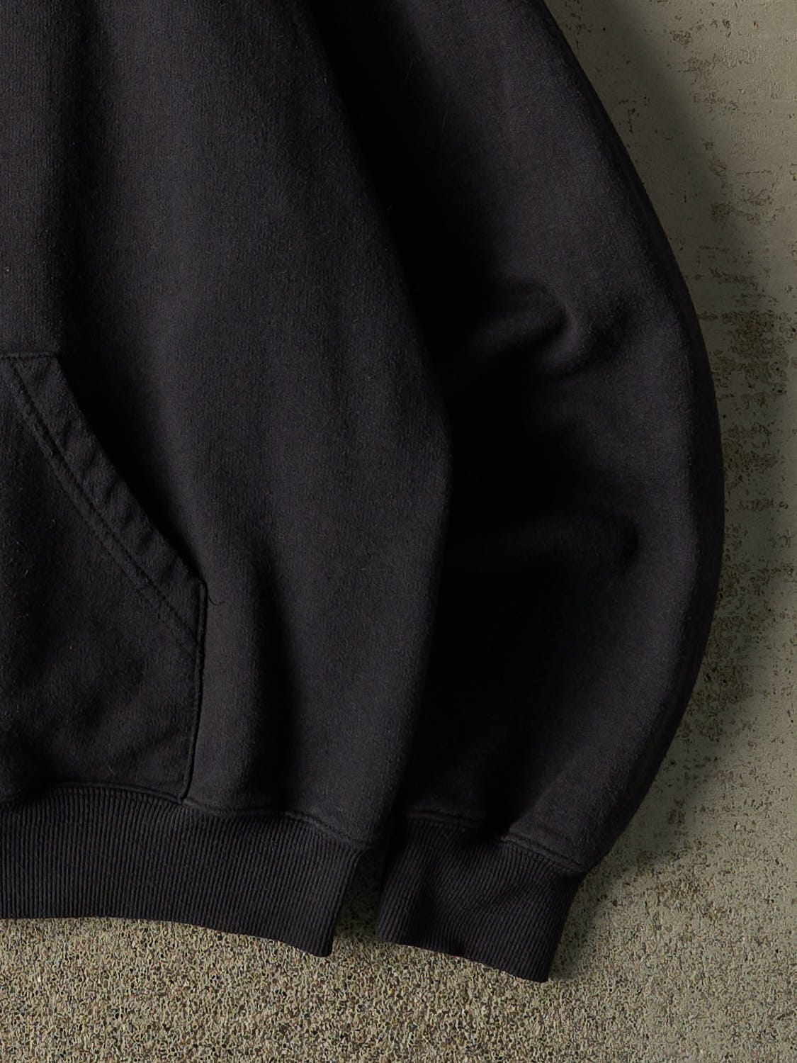 Vintage 90s Faded Black Royal Canadian Navy Embroidered Zip Up Hoodie (XL)