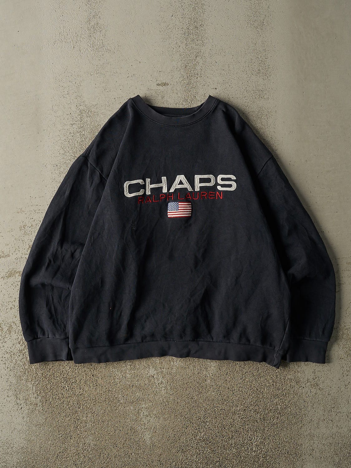 Vintage 90s Navy Blue Chaps Embroidered Crewneck (L/XL)