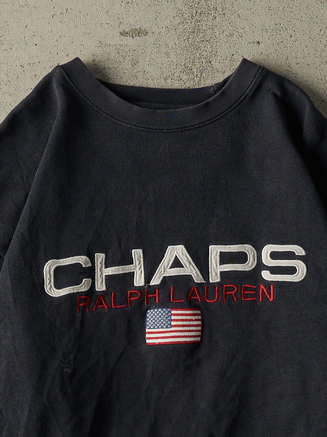 Vintage 90s Navy Blue Chaps Embroidered Crewneck (L/XL)