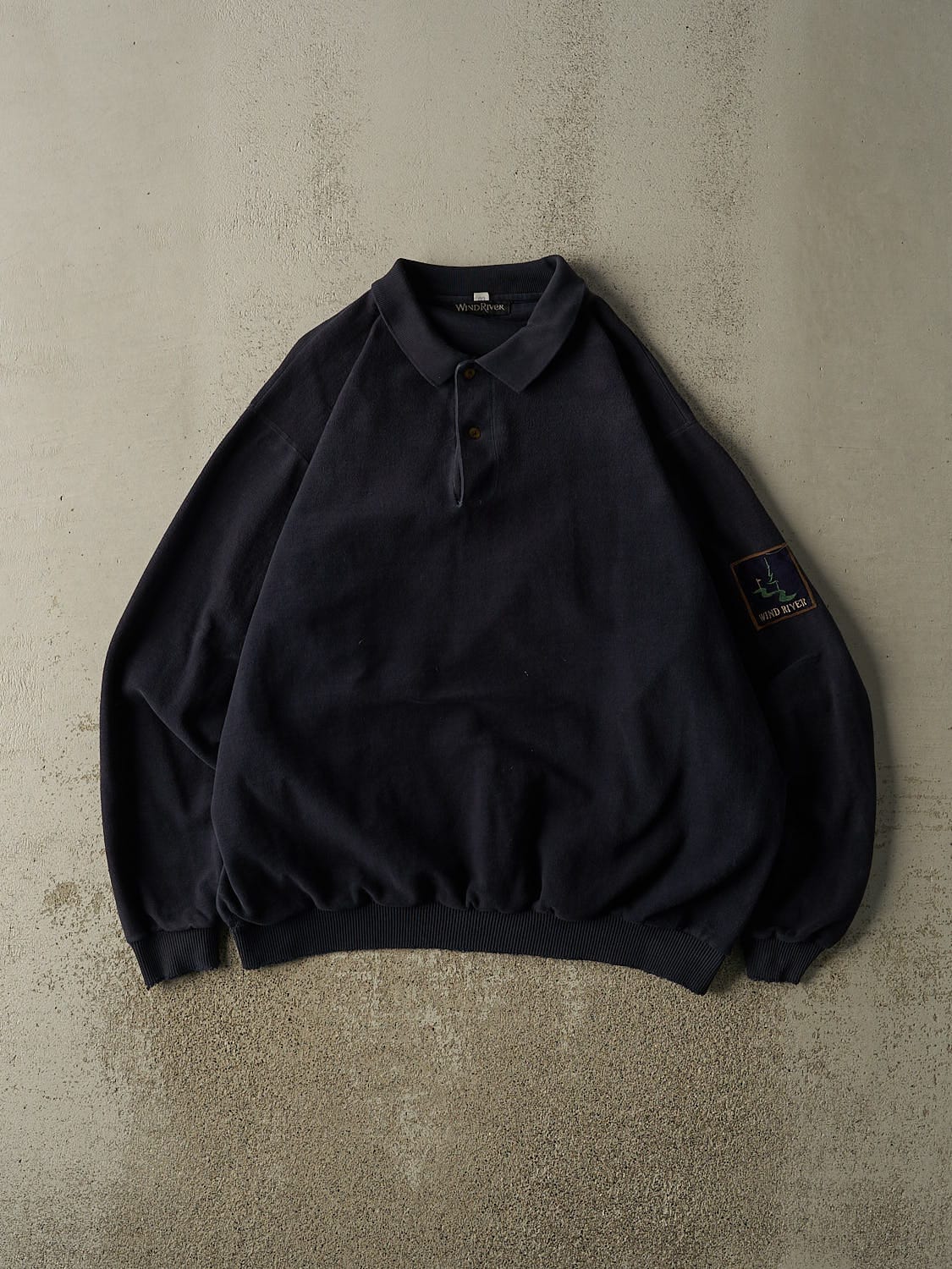 Vintage 90s Navy Blue Wind River Quarter Button Sweater (XL/XXL)