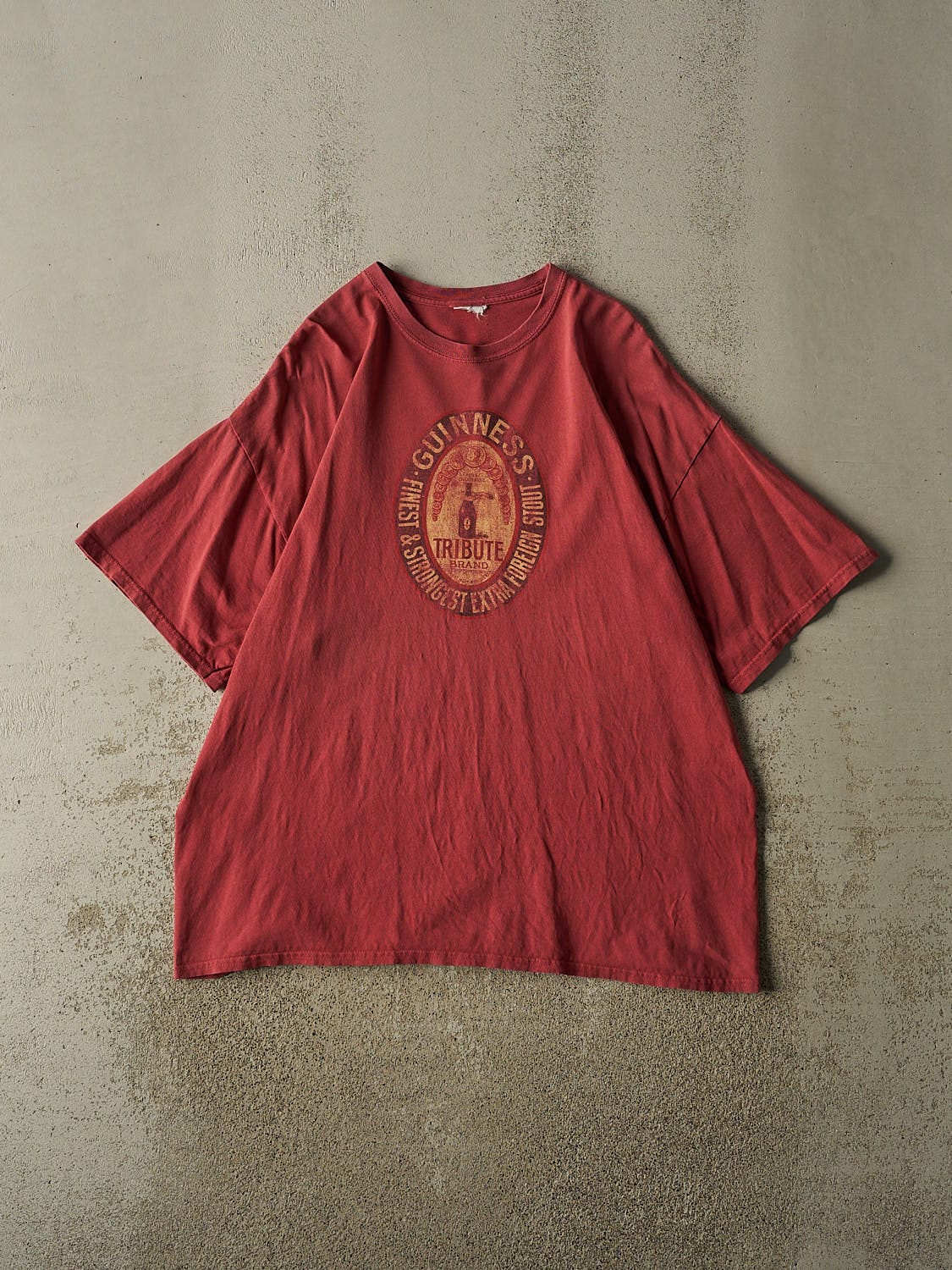 Vintage 90s Sun Faded Red Guinness Tee (XL)