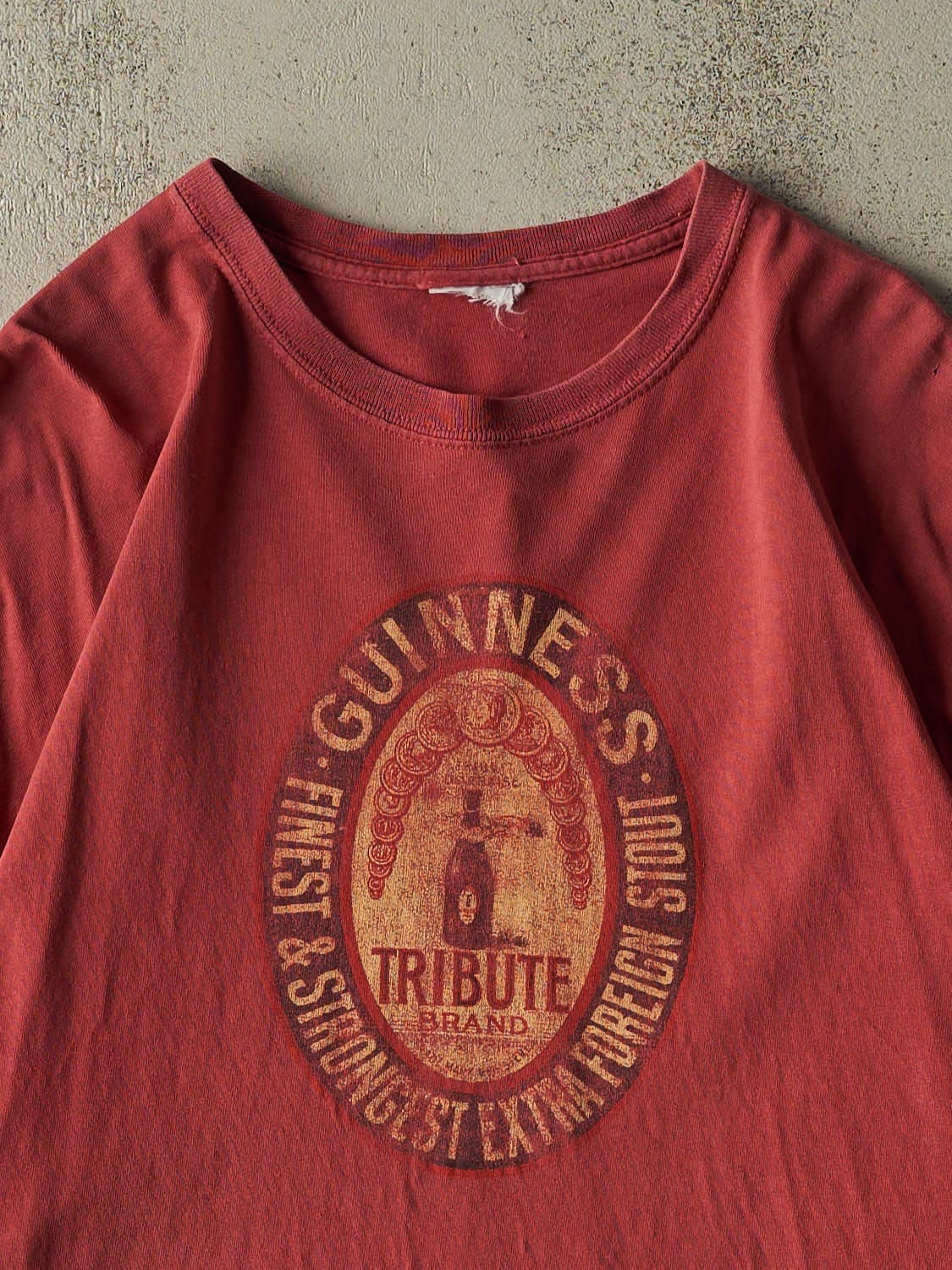 Vintage 90s Sun Faded Red Guinness Tee (XL)