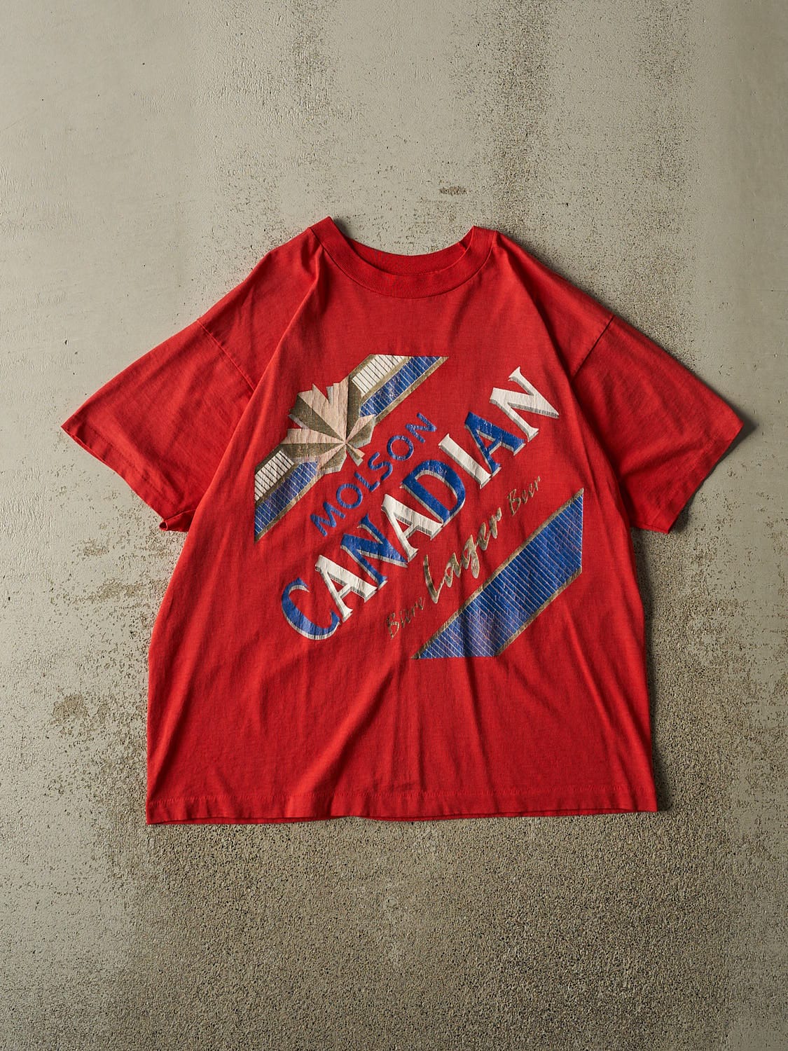 Vintage 80s Red Molson Canadian Single Stitch Tee (L)