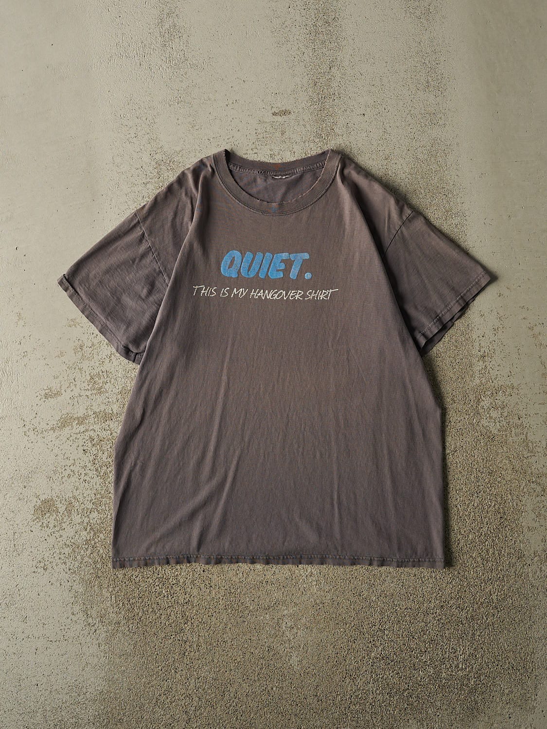 Vintage 90s Sun Faded Grey "Hangover Shirt" Tee (L)