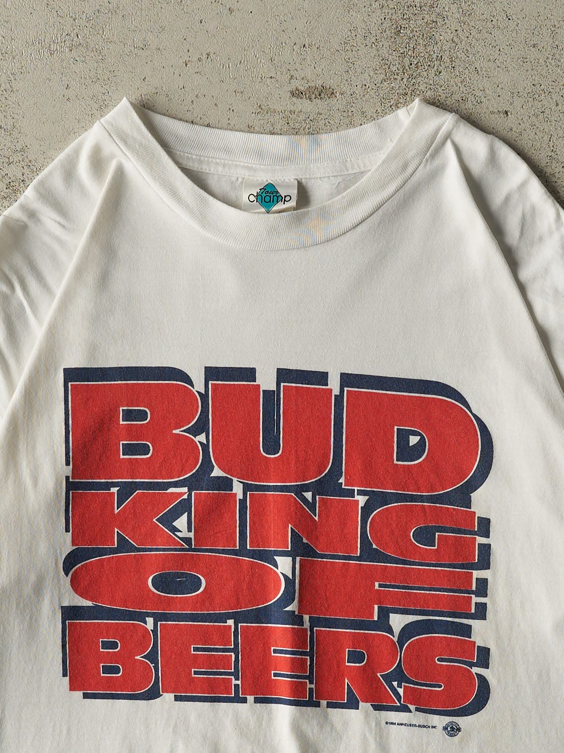 Vintage 96' White Budweiser King Of Beers Tee (XL)