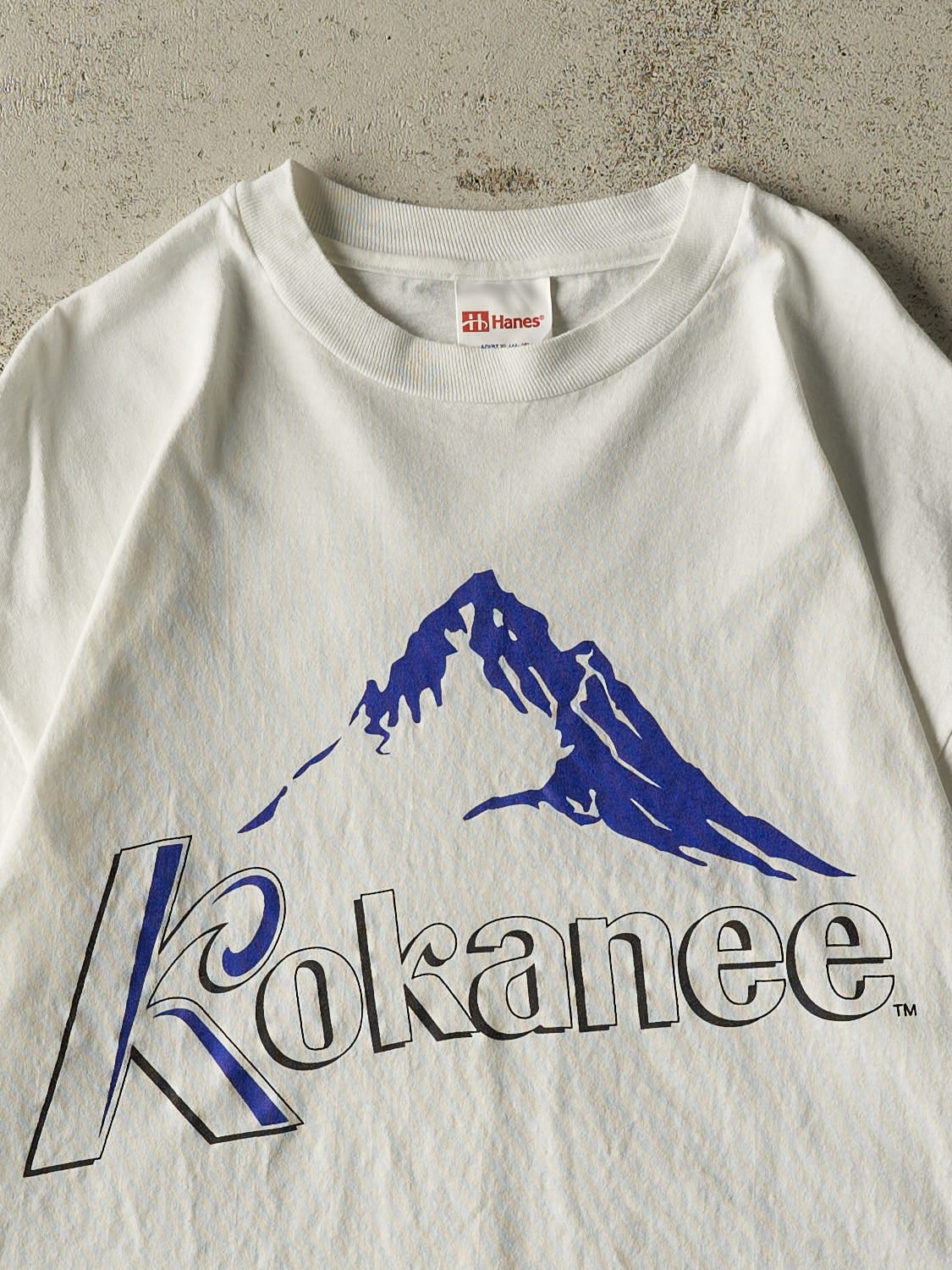 Vintage 90s White Kokanee Single Stitch Tee (L)