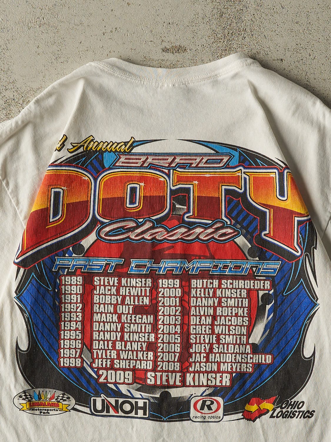 Vintage 10' White Coors Light Brad Doty Racing Tee (L)