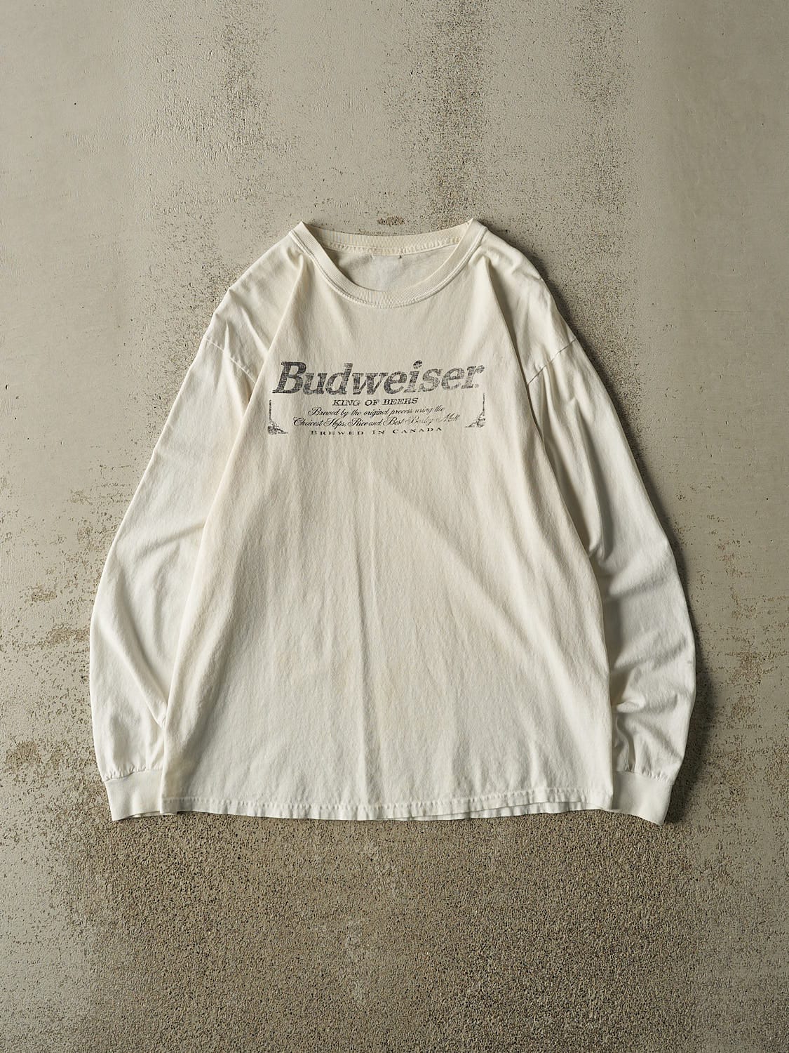 Vintage 90s Beige Budweiser Long Sleeve (M/L)