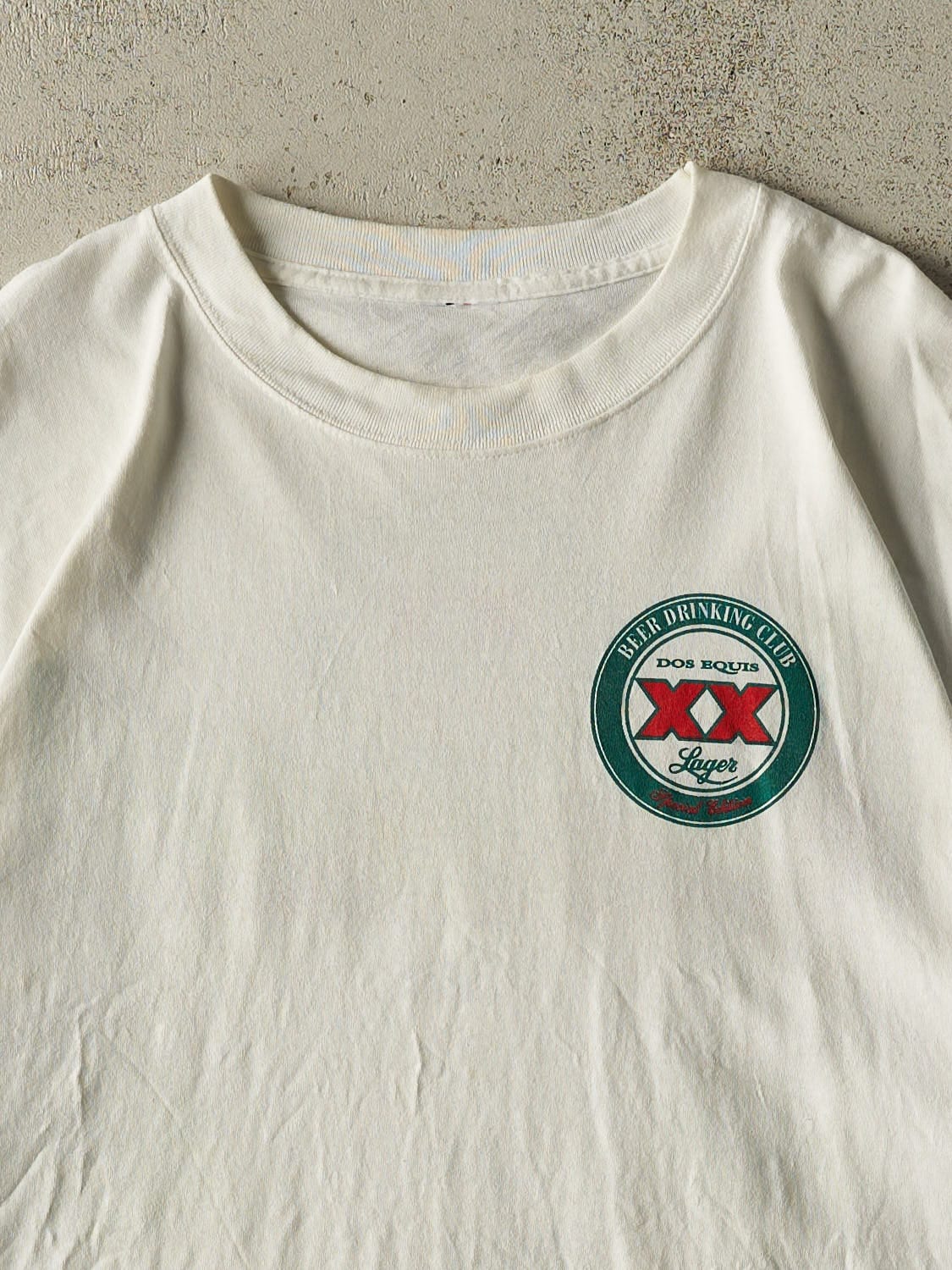 Vintage 90s White Dos Equis Beer Tee (XL/XXL)