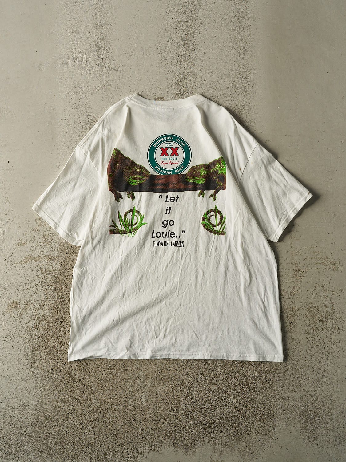 Vintage 90s White Dos Equis Beer Tee (XL/XXL)